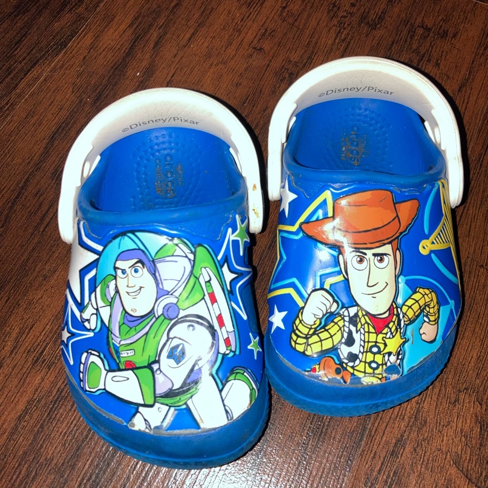 Buzz and woody crocs.